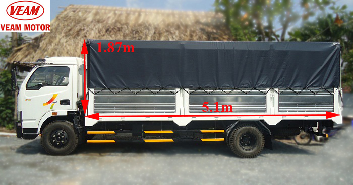 Sở hữu kích thướt thùng nhỏ gọn dài 5m1 của dòng xe tải 5 tấn Veam VT490a-ototaisg.com